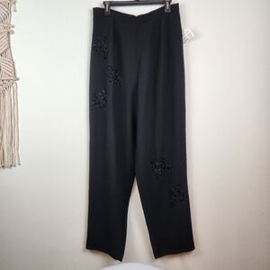 AFTERDARK black lined beaded details trouser pants 14 Formal office cocktail